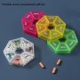 1pc The Portable Seven-cell Pill Box Color Transparent Pill Box Seven-day Pill Box Personal Pill Box Is Convenient To Carry And Is Convenient For