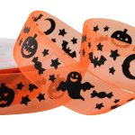 Halloween Ribbon Orange Organza