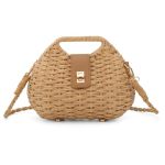 Fecialy Straw Crossbody Bag For Women Handwoven Summer Beach Clutch Purses Boho Top Handle Shoulder Bags