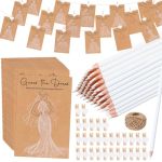 Sinload 50 Sets Guess The Dress Bridal Shower Games For Guests Wedding Shower Games Cards Water Soluble Pencils With Fun Heart W