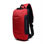 Ozuko Anti Theft Lock Sling Bag Shoulder Crossbody Backpack With USB Port - Red