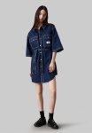 Calvin Klein Utility Belted Shirt Dress - Denim Dark