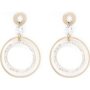 Stainless Steel Round Hanging Earrings Rose Gold
