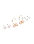 Goldair Gold Pearl Heart & Bow Earrings 3-PACK