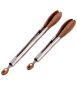 Stainless Steel Salad Tongs Anti-slip Long Handle Walnut Wooden Tongs