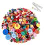 Round Resin Buttons 1500 Pcs Mixed Color Assorted Sizes & 1 Measuring Tape