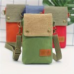 MINI Fabric Crossbody Bag Color Contrast Cell Phone Bag Vintage Shoulder Purse For Women