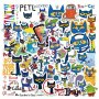 50PCS Pete The Cat Stickers For Mobile Phones Laptops Skateboards Pianos Motorcycles Car Helmets Party Gifts Insulated Cups Adult Handbags Ledger Stickers Pete The Cat