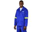 Site Premium Polycotton Jacket - Reflective Arms - Yellow Tape - 5XL Royal Blue