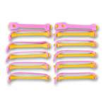 Hair Perm Rods 12 Pack - Assorted Colour - Small 65X5MM