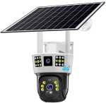 Dual Lens 4G Solar Security Camera With Ai Auto-tracking With Two-way Audio Night Vision Pan Tilt Control 10W Solar Panel And Bu