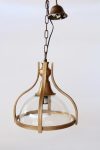 Glass & Metal Gold Hanging Dome Light – 40X36CM