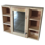 Bathroom Wall Unit 1DOOR SHELVES On The Side – Raw
