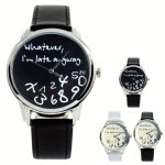 Unique Men And Women's Analog Quartz Watch "whatever I'm Late Anyway" Dial Wrist Watch