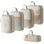 5-PIECE Compression Packing Cubes Set For Travel Luggage Suitcase Organizer