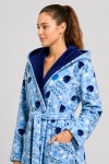 Ladies Plush Hooded Coral Fleece Luxury Winter Gown