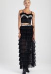 Sissy Boy Tiered Skirt With Branded Waistband - Black