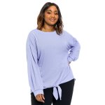 Donnay Plus Size Lounge Top Tie Detail - Lilac