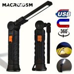 1PC Multifunctional Worklight With Cob Side Lights USB Rechargeable LED Flash Light Handheld Torch Magnet Portable Flashlight Ho