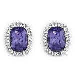 Silver Tone Rectangular Earrings