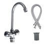 Two Lever Gooseneck Hot & Cold Club Handle Kitchen Sink Mixer