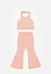PoP Candy Halter Neck Top And Pants Set - Orange & White