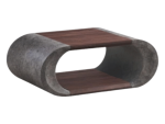 Smte Oval Shape Coffee Table Dark Brown And Grey With Keychain