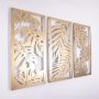 Golden Tropical Leaves Raised Metal Wall Art Home D Cor 131 X 81 Cm