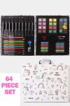 Unicorn Art Set Gift Box 64 Piece Kids Painting & Drawing Kit