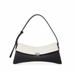 K autograph Twist Elongated Shoulder Bag -black white