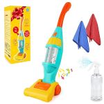 Kids Vacuum Cleaner Toy Set Toy Vacuum Cleaner With Light Realistic Sounds & Whirling Stars Pretend Role Play Household House Ke