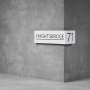House Number Corner D02 - 300H X 300D X 1000W / Matt Gold / Cool White