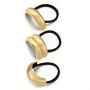 3PCS Gold Metal Geometric Elastic Hair Ties Non-damage Ponytail Holders