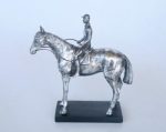 Antique Silver Man On Horse – 27X25CM