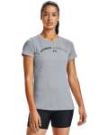Women's Ua Tech Twist Graphic Lu Short Sleeve - Black& GREY-011 XL