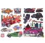 Vintage Cars 3D Wall Art Stickers For Kids - 2 Pack Bundle