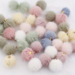 20 50PCS Imitation Rabbit Fur Ball Pendant 1.8CM Pom Pom Pendant 18 Colors Winter Series Charms Christmas Crafts Diy Accessories