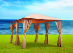Garden Pavilion 3 Meter Beige With Side Wall