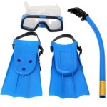 - Mask & Snorkel Set With Flippers - Blue Ages 1 - 3 Years
