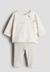 2-PIECE Cotton Set - Beige & White