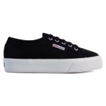 Superga Canvas 2730 Mid Platform Black With White Sole - Speedtrainer