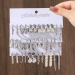 Vintage Alloy Lady Hoop Earrings Set: Classic Lace Design Perfect Daily Versatile Jewelry With Imitation Pearl Inlays