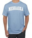 Wild Bobby State Of Nebraska College Style White Fashion Men's T-Shirt Light Blue 5X-LARGE