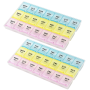 Daily Pill Organiser And Dispenser - 3-TIMES-A-DAY + Pill Cutter - 2 Pack