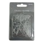 Silver Metal Christmas Tree Hooks 4CM 50PC