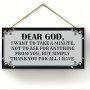 1pc "Dear God" Inspirational Quote Wooden Sign (7.9''x3.9''/20cm*10cm) Religious Faith Gratitude Home Decor Living Room Gift Artistic Wall Hanging Decor With Rope
