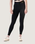 Ribbed Statement Scrunch-bum LEGGINGS - Black - Large Black