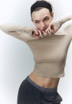 Long-sleeved Top - Light Greige