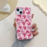 Pink Love Big Hole Frosted All-inclusive Anti-fall Mobile Phone Case Suitable For Apple 15PROMAX 15PLUS 15PRO 15 14PROMAX 14PLUS