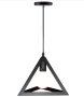 Black Metal Pyramid Pendant Light With E27 Base - Ceiling Lamp